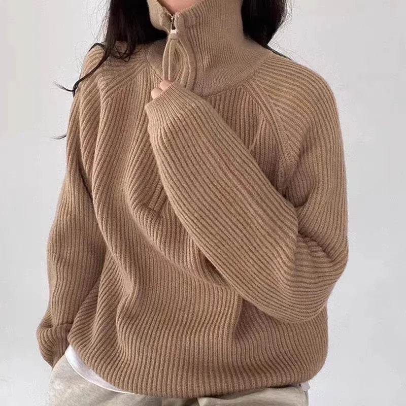 Damen Polopullover Mit Halbzip Sportlich