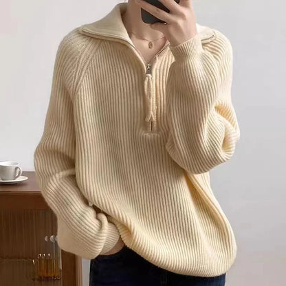 Damen Polopullover Mit Halbzip Sportlich