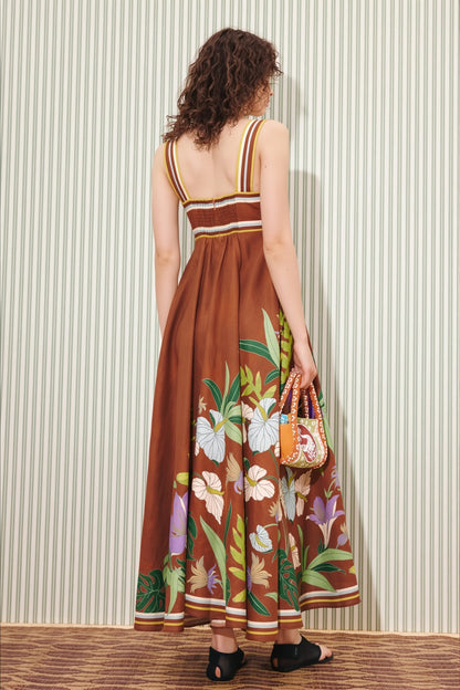 Damenkleid in Maxilänge mit luftigem Schnitt und Blumenprint