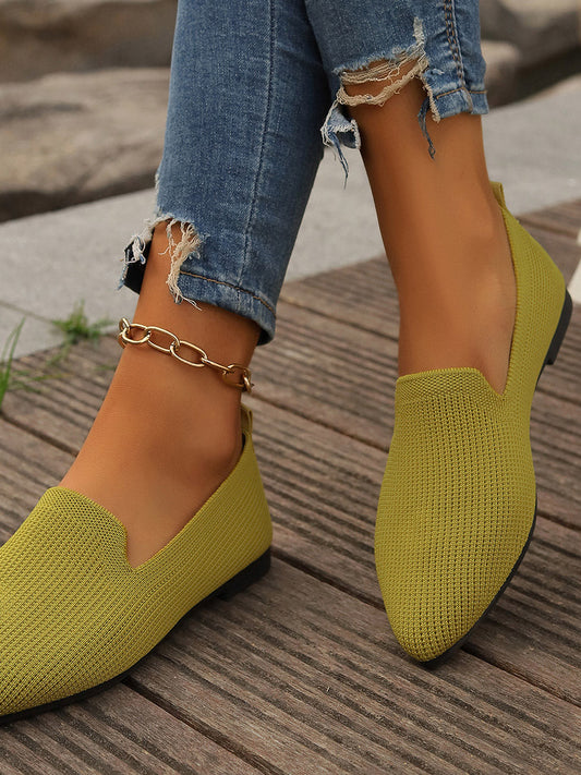 Damen-Ballerinas in unifarbenem Casual-Design, Seitenansicht