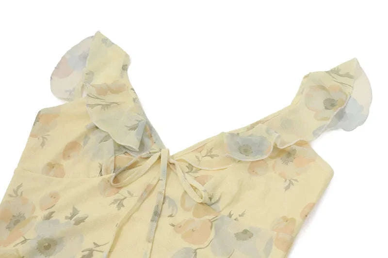 Florales Maxikleid mit tiefem Rückenausschnitt für den Sommer