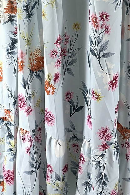 Fließendes Maxikleid für Damen mit Blumenmuster und offenem Rückenausschnitt