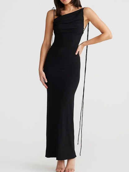 Damen-Maxikleid mit rückenfreiem Design und enger Passform
