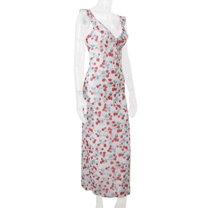 Florales Maxikleid mit tiefem Rückenausschnitt für den Sommer