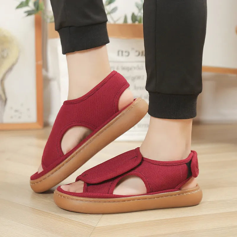Damen Sandalen Mit Klettverschluss Rutschfest