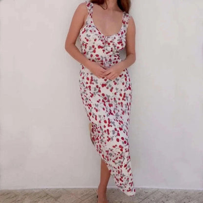 Florales Maxikleid mit tiefem Rückenausschnitt für den Sommer