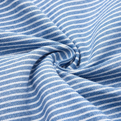 Gestreiftes Midikleid für Damen mit Knopfdetails und Taschen