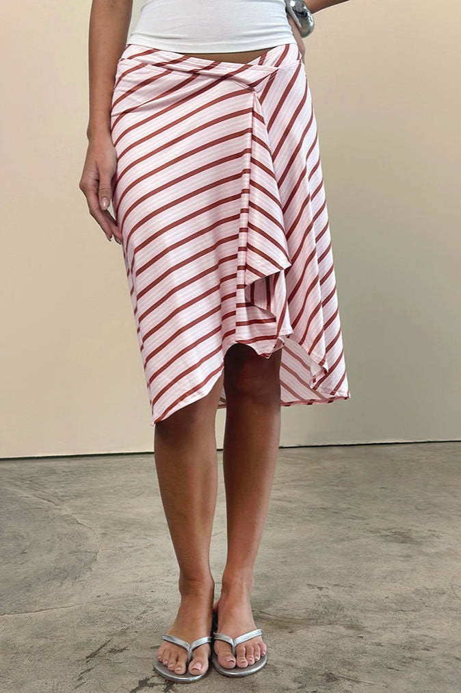 Damen Karierter Asymmetrischer Midirock