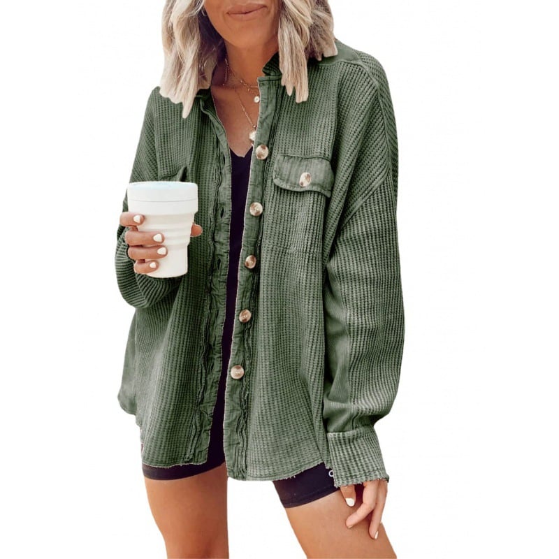 Gesamtansicht der Damen-Hemdjacke mit lockerem Schnitt