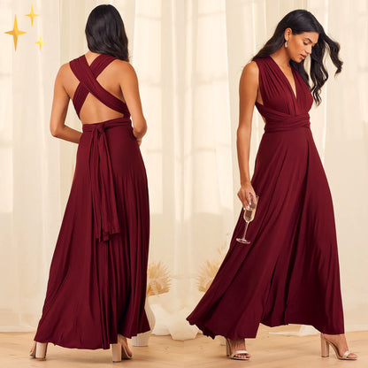 Multifunktionales Stretch-Wickel-Midikleid