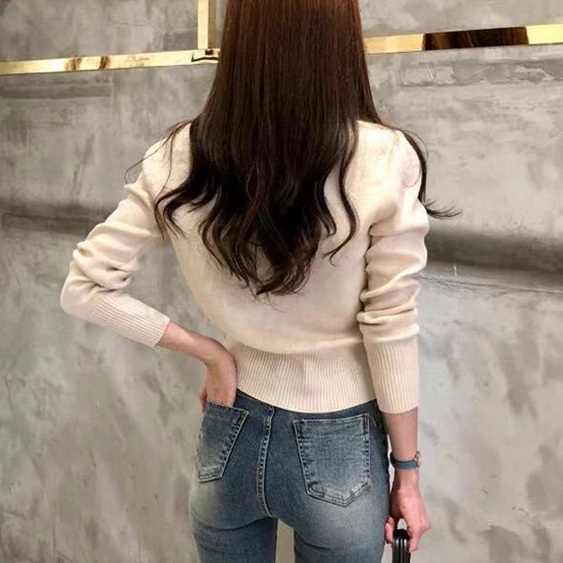 Damen Enganliegender Strick-Cardigan mit Knöpfen