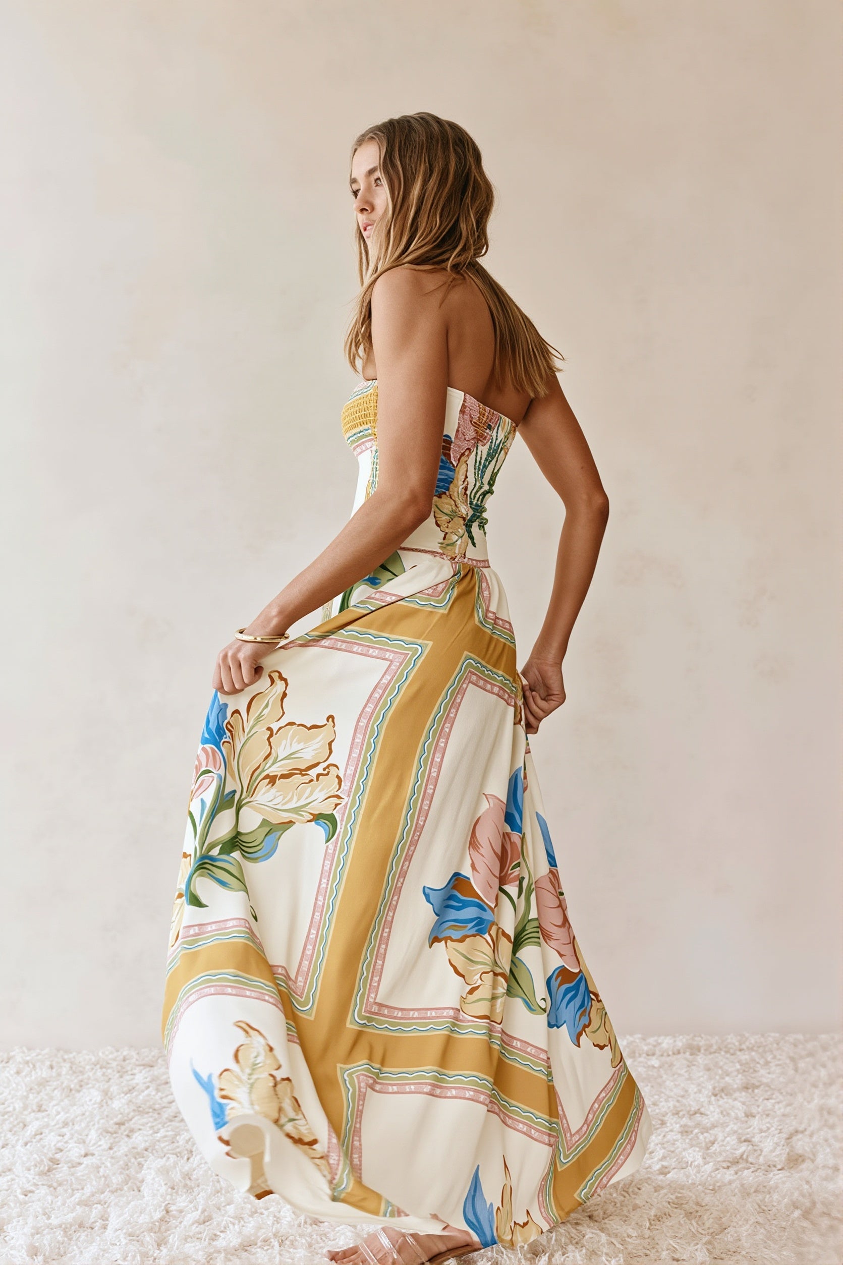 Boho-Maxikleid mit Blumenprint in voller Länge