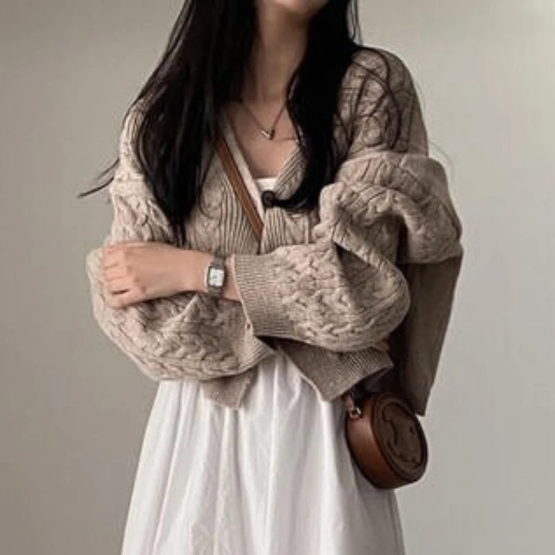 Damen Strickpullover mit V-Ausschnitt und lockerem Sitz