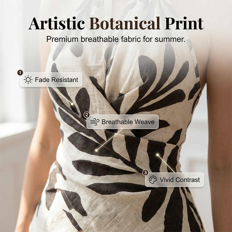 Damen Tanktop mit Neckholder und Print in Nahansicht
