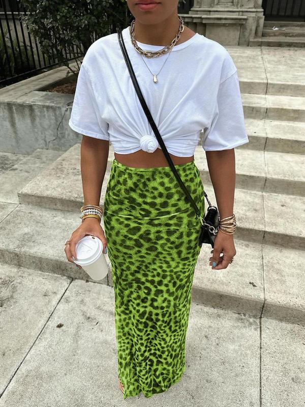 Eleganter Maxirock mit Leopardenprint für vielseitige Looks