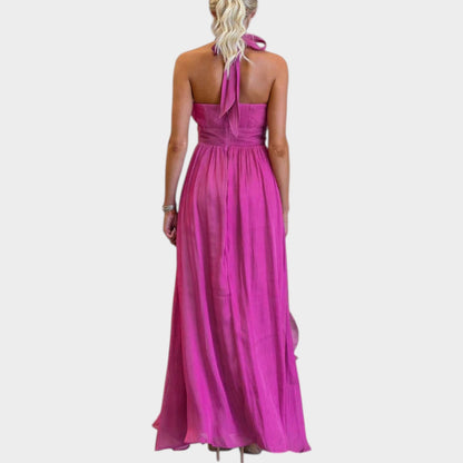 Elegantes Maxikleid mit Rüschen und Neckholder-Ausschnitt