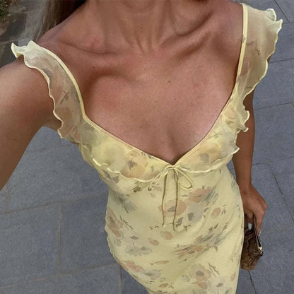 Florales Maxikleid mit tiefem Rückenausschnitt für den Sommer