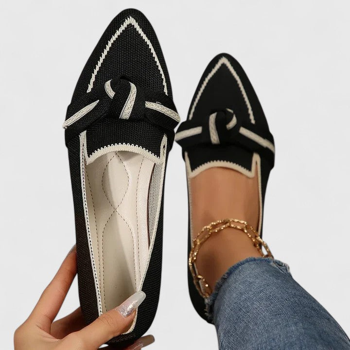Damen Loafer In Strickoptik Mit Spitze Form