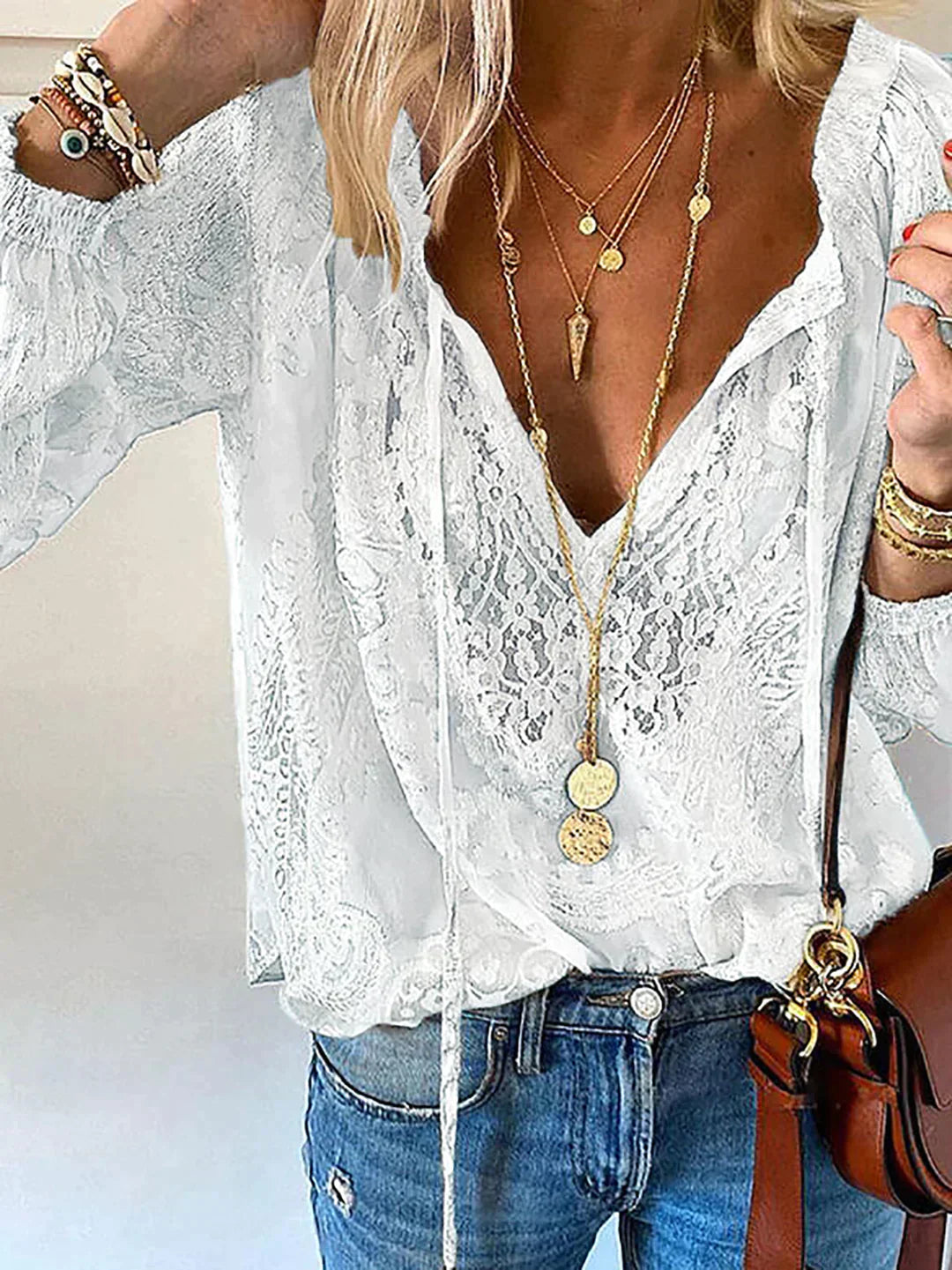 Damen Leichte Lockere Bluse