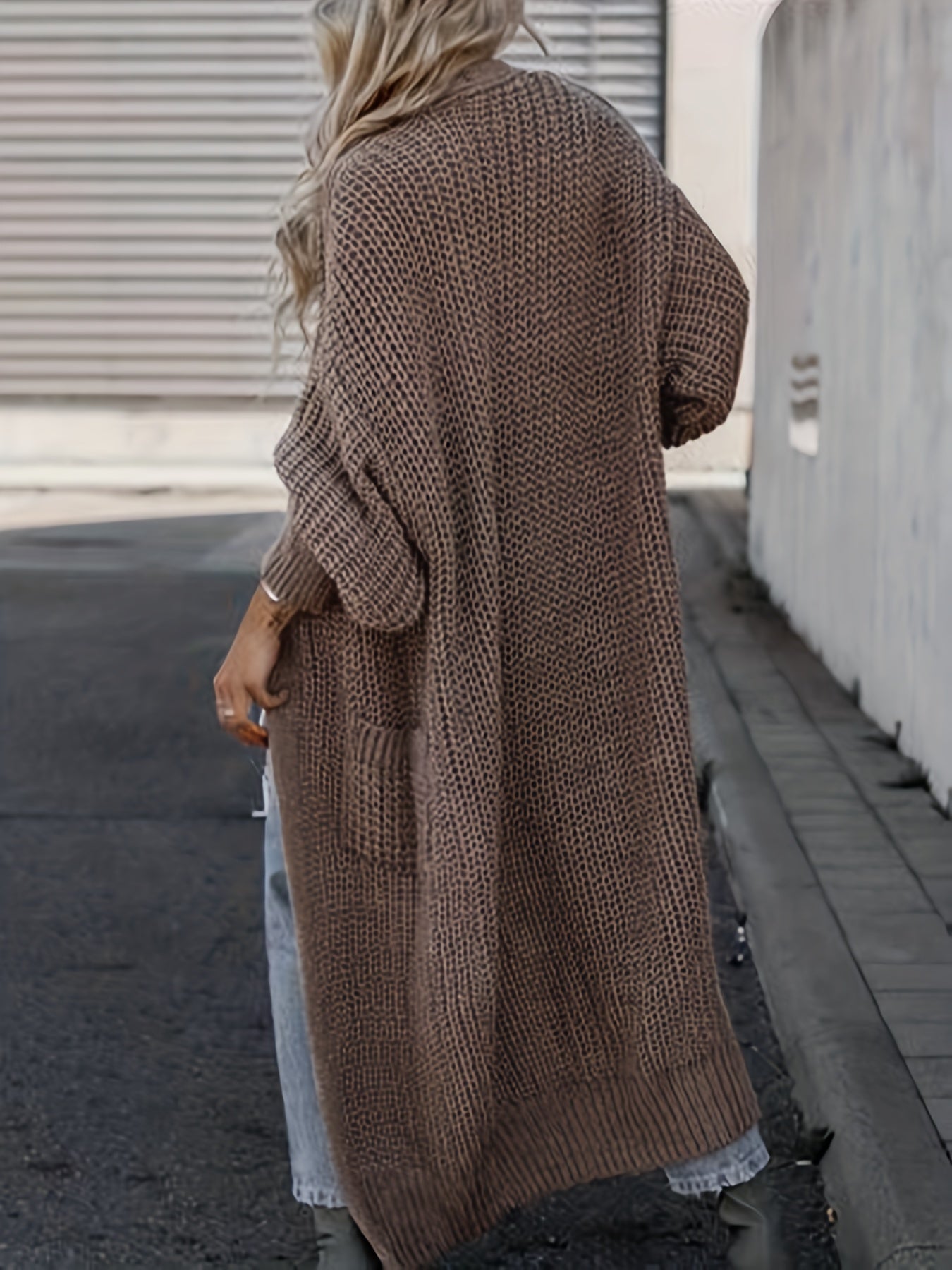 Gemütlicher Maxi-Cardigan mit langen Ärmeln für den Alltag