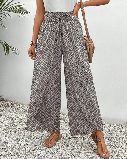 Damen Weite Hose Mit Geometrischem Muster