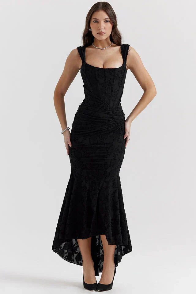Damen Maxikleid Figurbetont Luftig Elegant