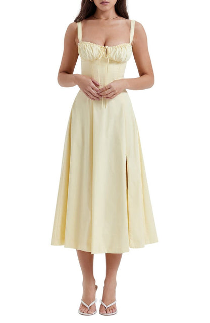 Florales Bustier-Midriff-Cutout-Bodycon-Kleid