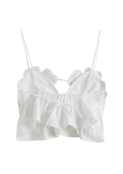 Damen Weiß Elegantes Ärmelloses Arabella Top