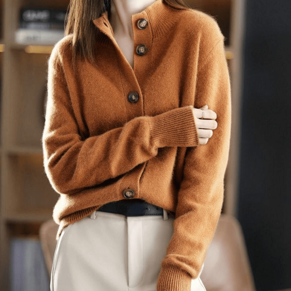 Cozy cashmere knit cardigan sweater 