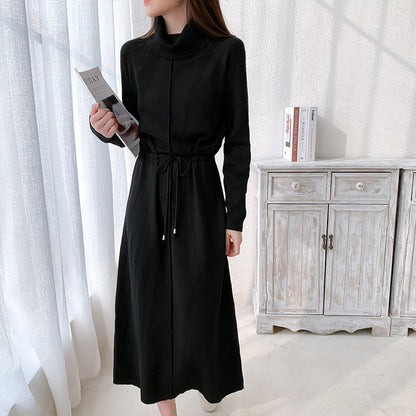 Damen Strickkleid Mit Langen Ärmeln Gerader Passform