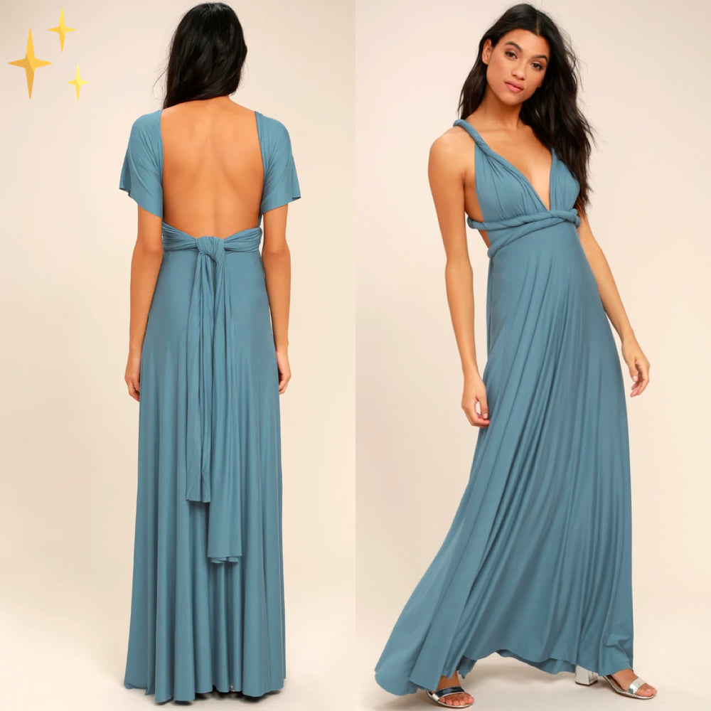Multifunktionales Stretch-Wickel-Midikleid