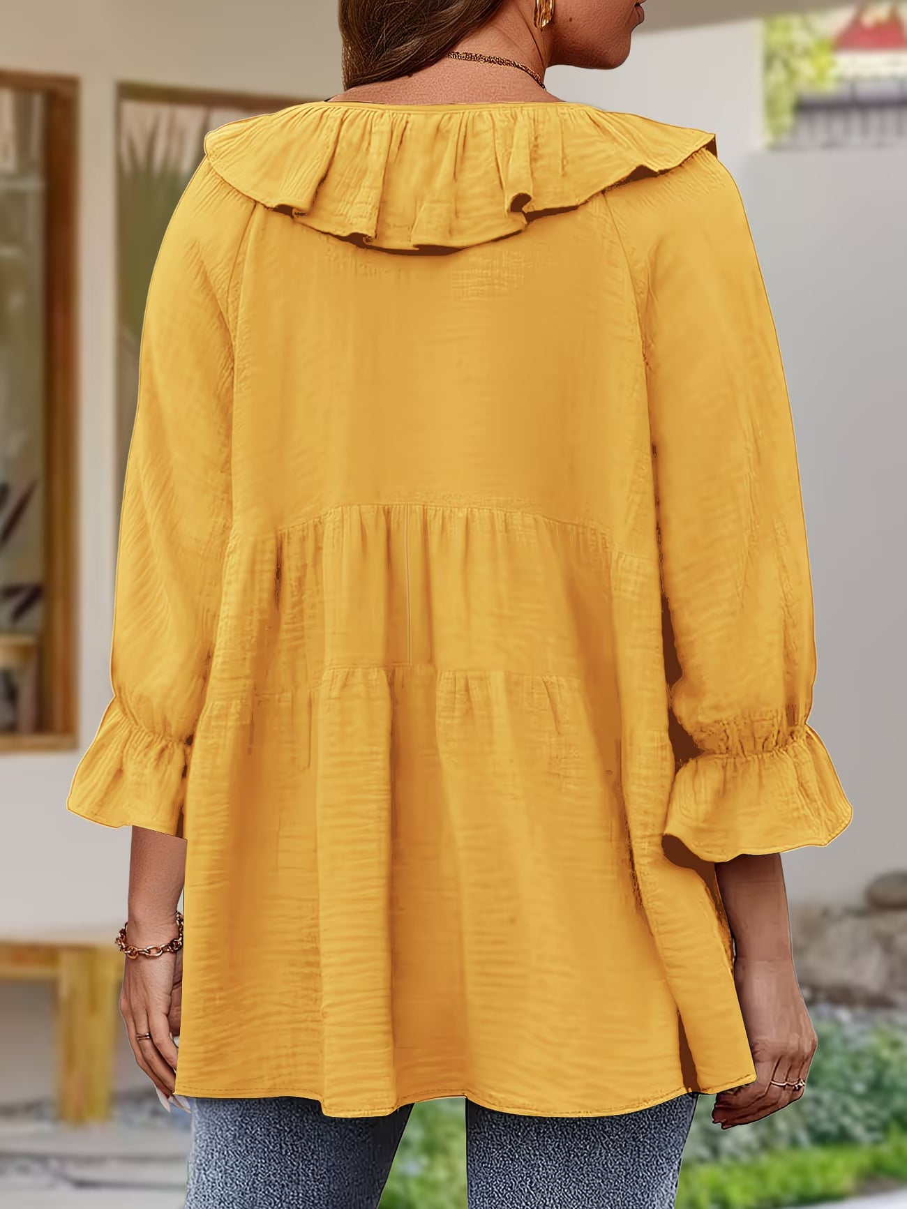 Elegante Bluse mit Rüschenkragen für Damen