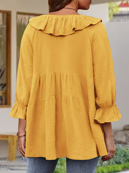 Elegante Bluse mit Rüschenkragen für Damen