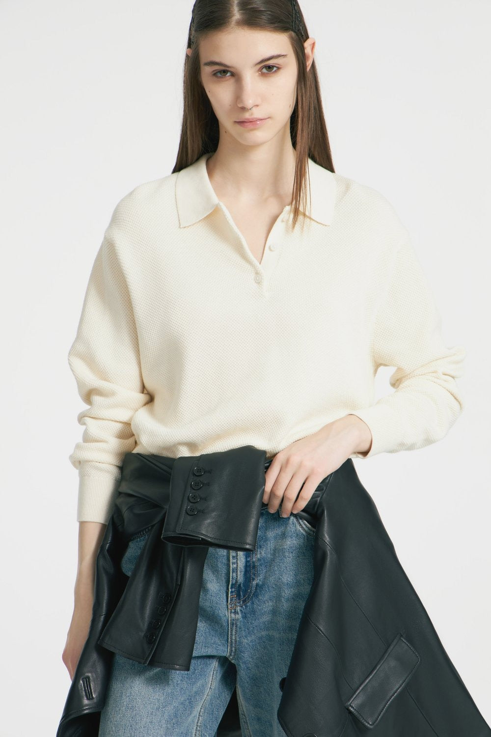 Polo Strickpullover Mit Knopfleiste