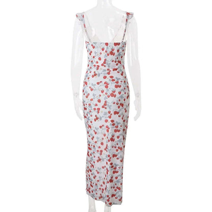 Florales Maxikleid mit tiefem Rückenausschnitt für den Sommer