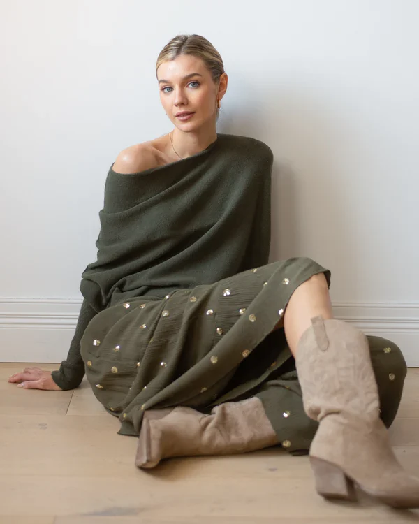 Asymmetrisch Drapierter Pullover