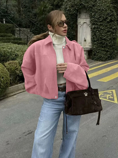 Damen Jacke aus Polyester in weiter Passform mit Cargo-Taschen und überschnittenen Schultern