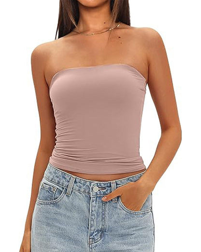 Damen Tanktop Kurz Figurbetont Uni