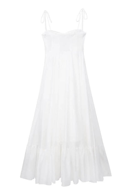 Polyester Knöchellanges langes Kleid Weiß