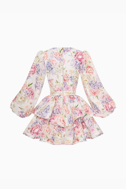 Leichtes Damen Minikleid mit Blumenmuster für Sommer und Urlaub