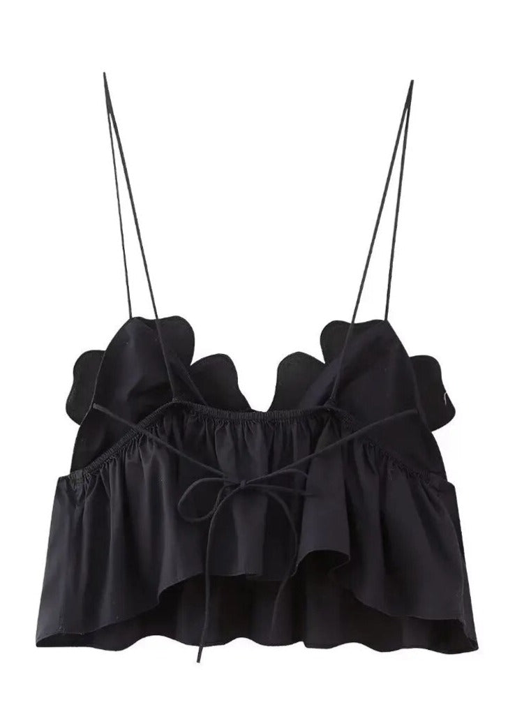 Damen Schwarzes Ärmelloses Arabella Top