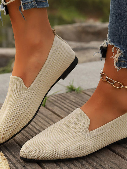 Damen-Ballerinas unifarben mit runder Schuhspitze