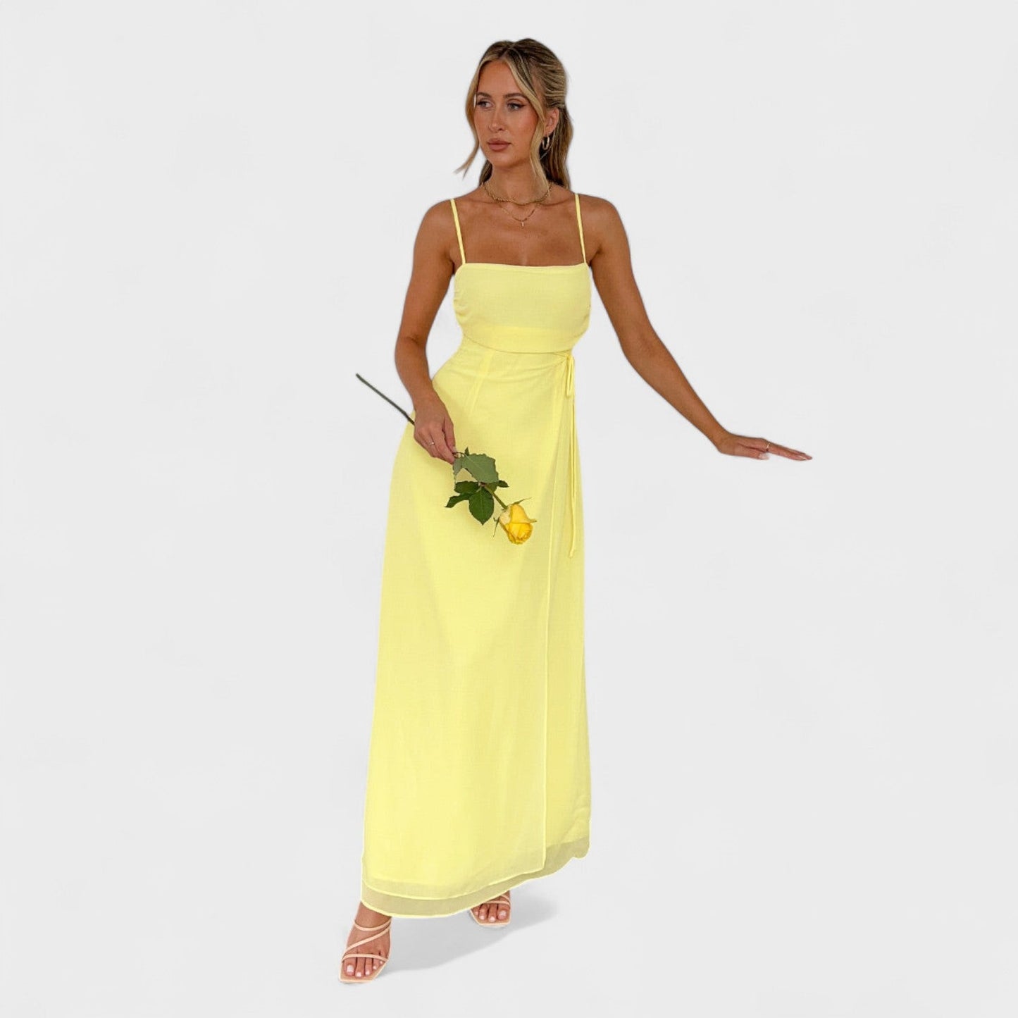 Flóssi - Elegantes Gelbes Maxikleid