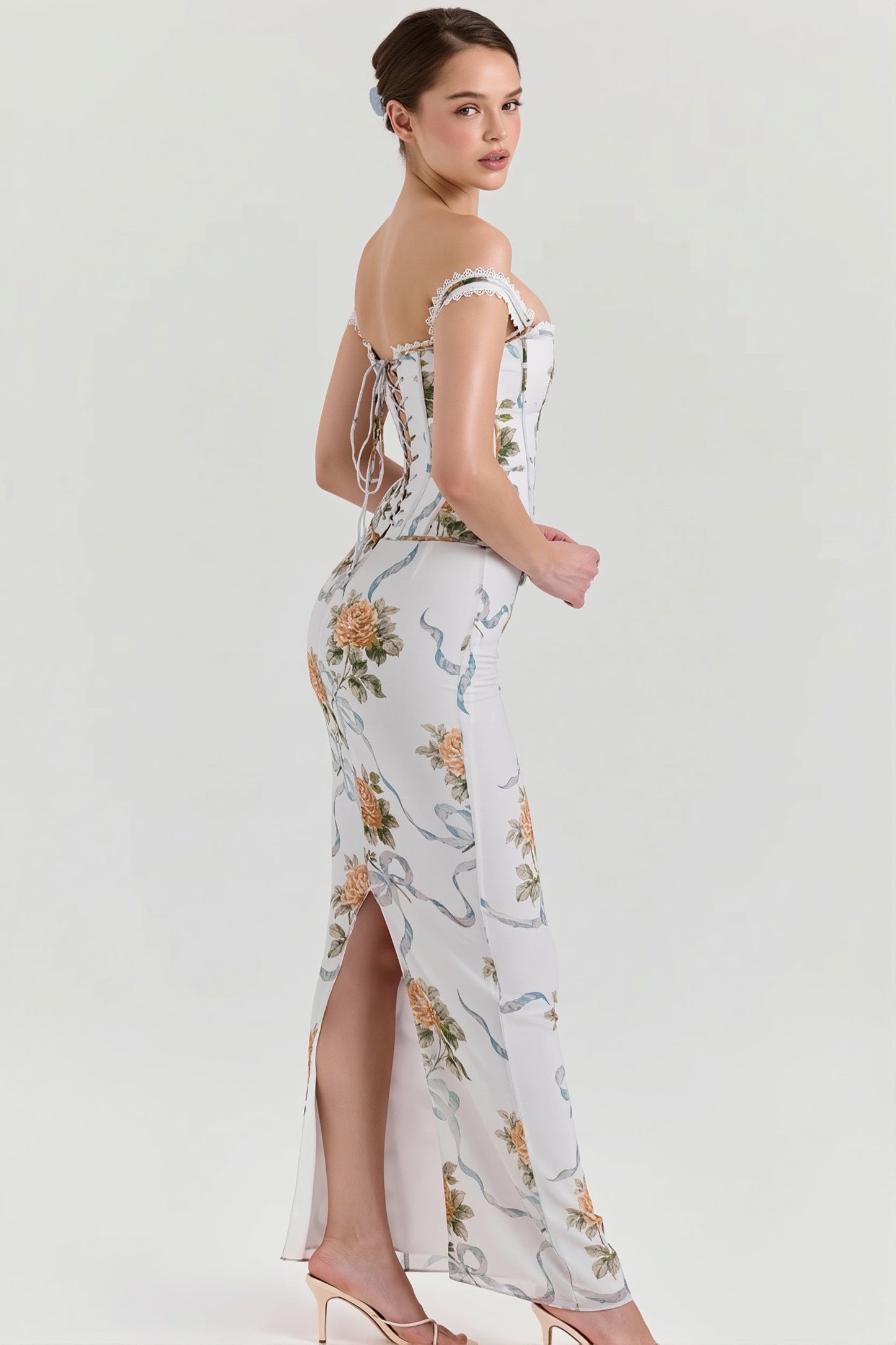 Florales Maxi-Kleid in voller Länge für Urlaub und Abendmode