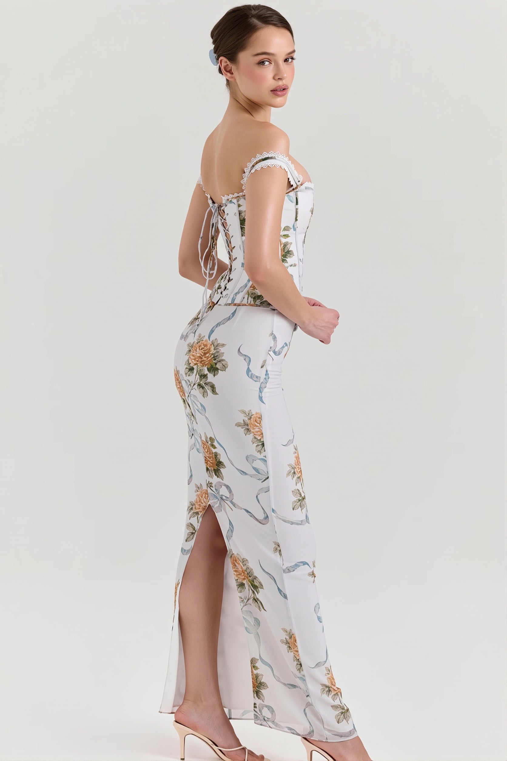 Florales Maxi-Kleid in voller Länge für Urlaub und Abendmode