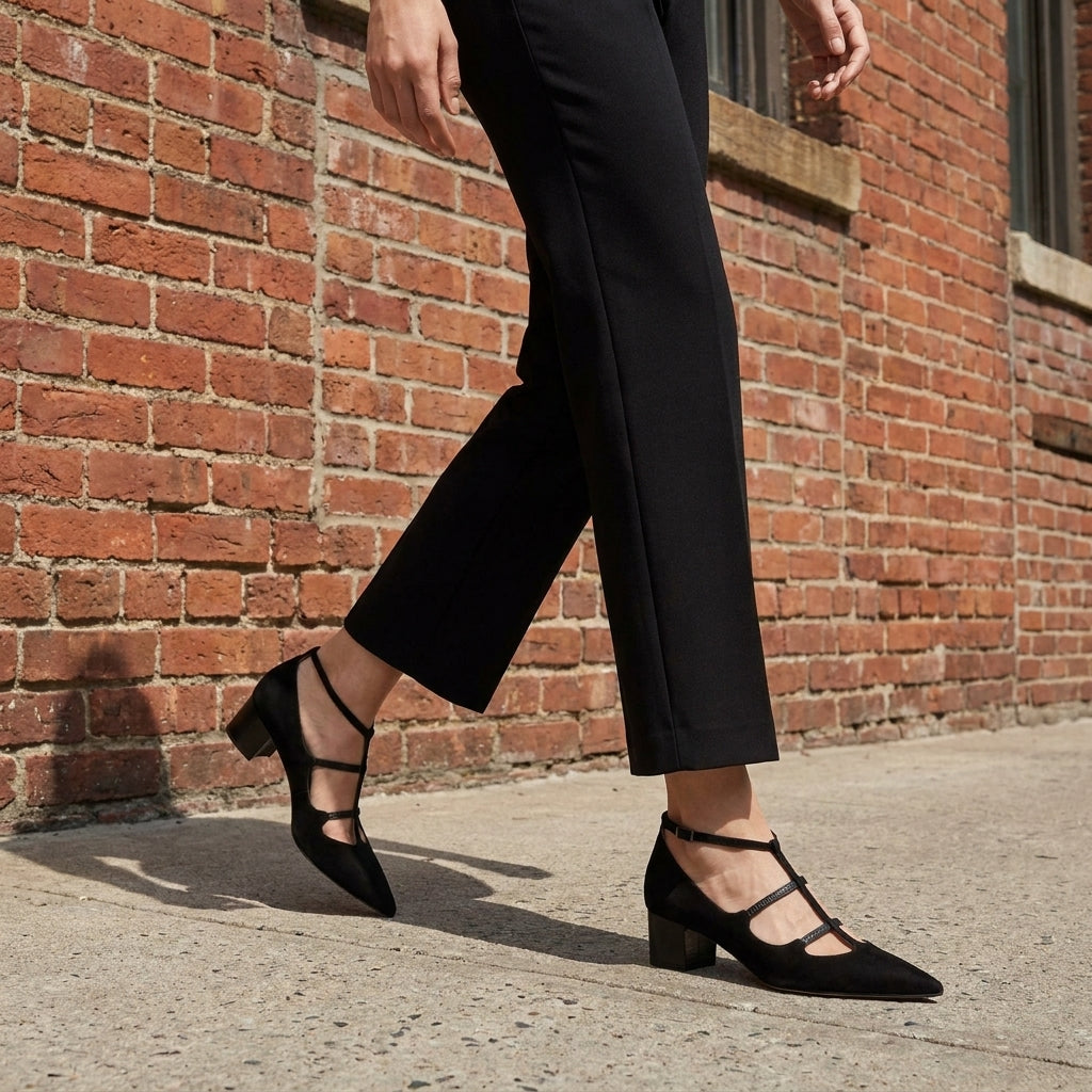 Damen Pumps mit Mehrriemchen-Design und hohem Absatz