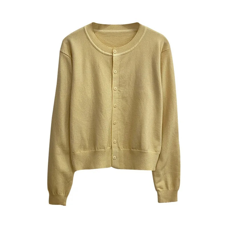 Damen Strick-Cardigan mit Knöpfen und langen Ärmeln