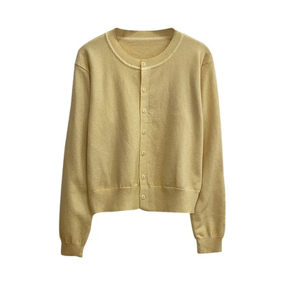 Damen Strick-Cardigan mit Knöpfen und langen Ärmeln