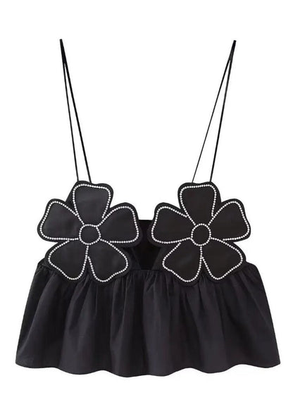 Damen Schwarzes Ärmelloses Arabella Top