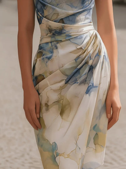 Damen Schulterfreies Bodycon-Kleid mit Spitzenstickerei und langem Schnitt